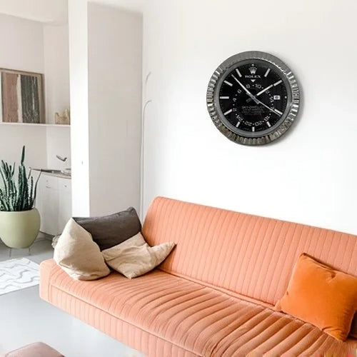 Sky Dweller Style Wall Clock | Sliver & Black