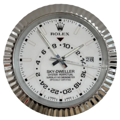 Sky Dweller Style Wall Clock | Sliver & White