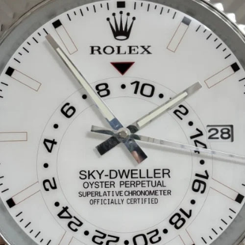 Sky Dweller Style Wall Clock | Sliver & White