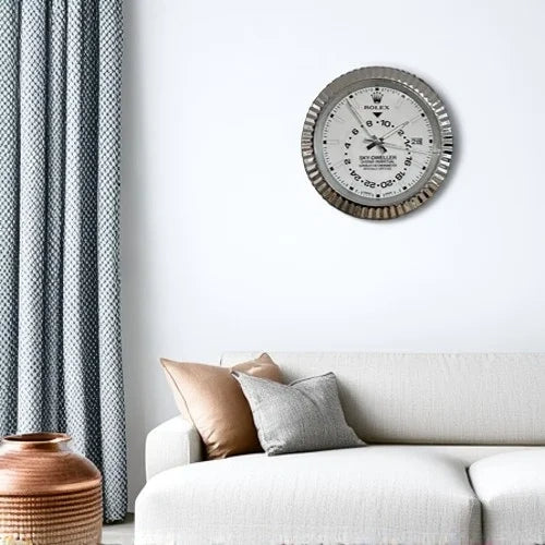 Sky Dweller Style Wall Clock | Sliver & White