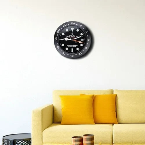 Explorer II Style Wall Clock | Black & Black