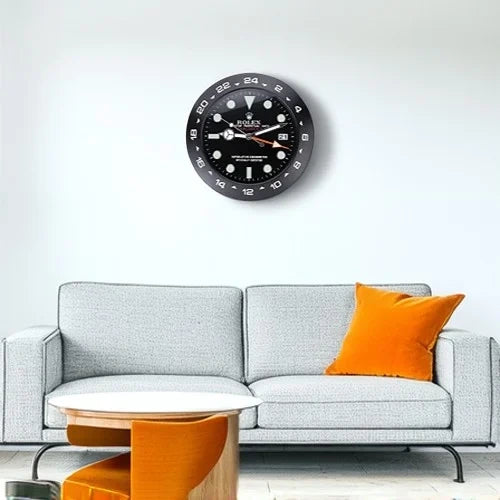 Explorer II Style Wall Clock | Black & Black