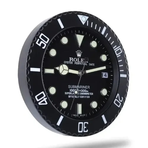 Submariner Style Wall Clock | Black