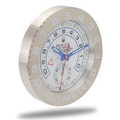 Yacht-Master II Style Wall Clock | White & White