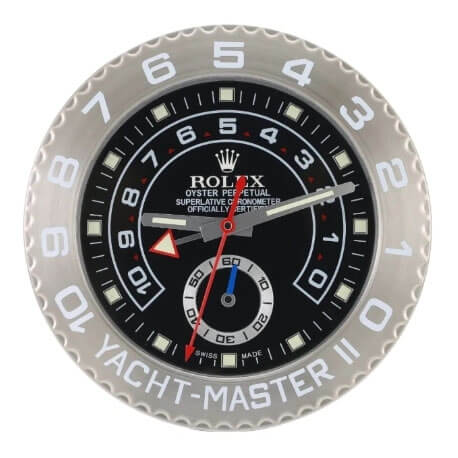 Yacht-Master II Style Wall Clock | White & Black
