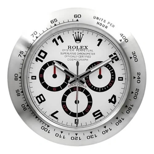 Daytona Style Wall Clock | Sliver