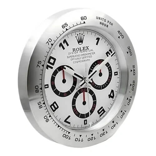 Daytona Style Wall Clock | Sliver