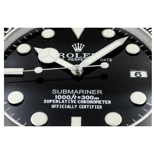Submariner Style Wall Clock | Black & Sliver