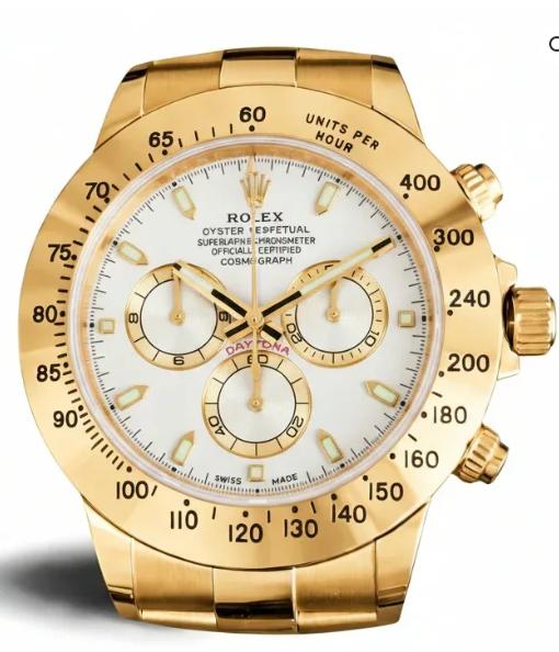 Daytona XXL Gold & White Wall Clock