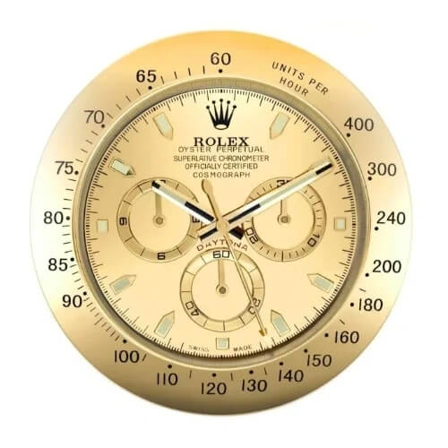 Daytona Style Wall Clock | Gold