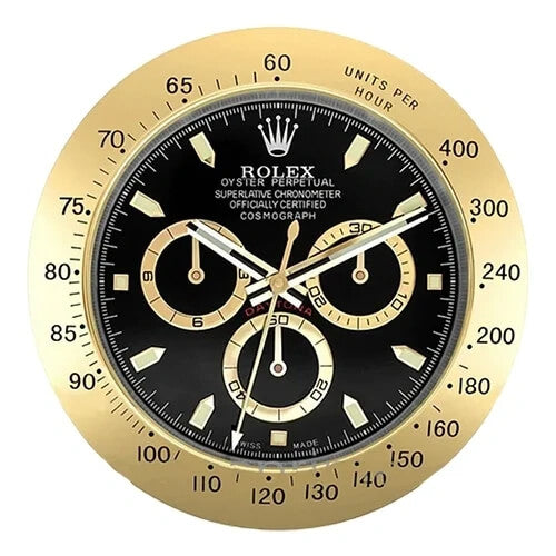Daytona Style Wall Clock | Gold & Black
