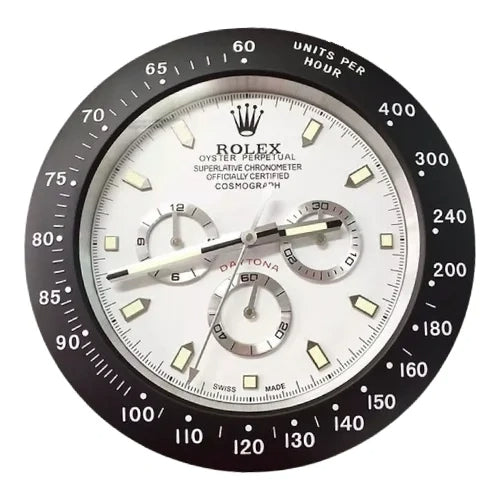 Daytona Style Wall Clock | Black & White