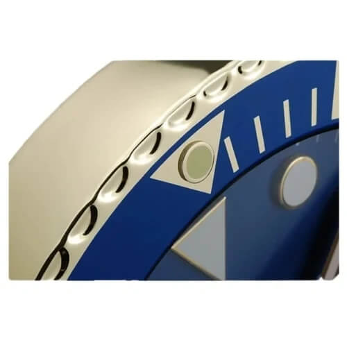 Submariner Style Wall Clock | Gold & Blue