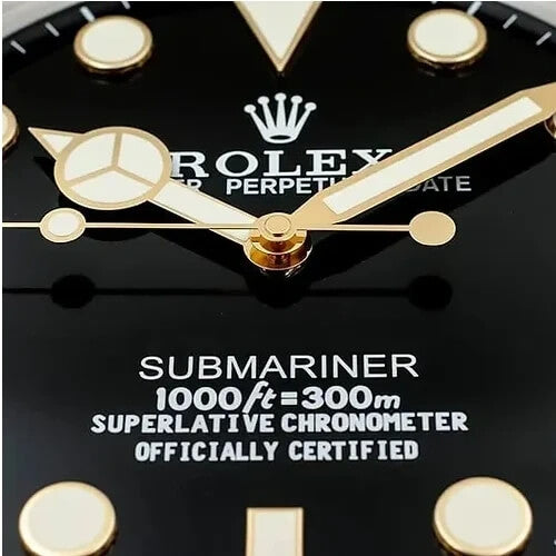 Submariner Style Wall Clock | Gold & Black