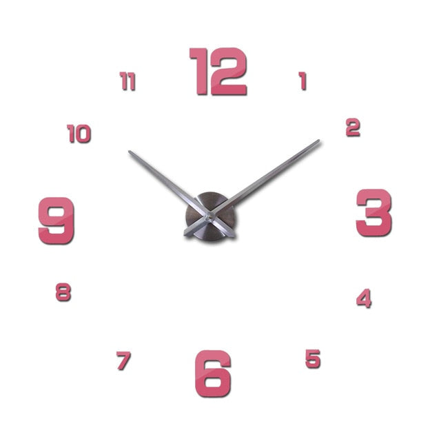 Hot 3D Diy Acrylic Mirror Wall Clock