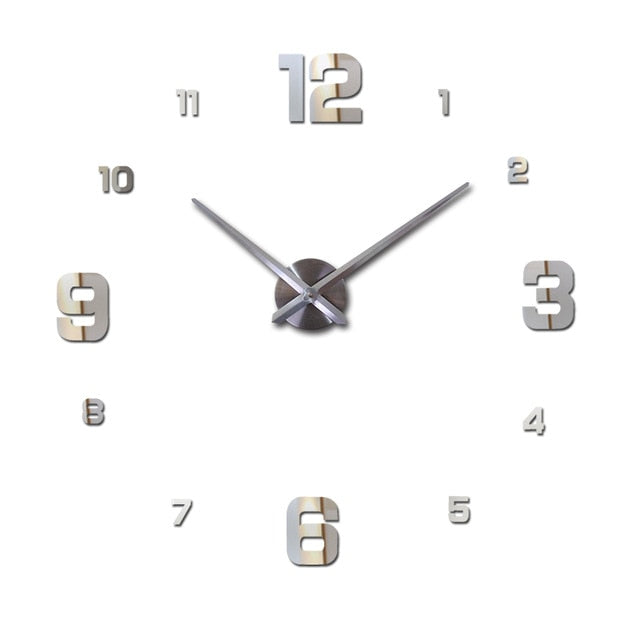 Hot 3D Diy Acrylic Mirror Wall Clock