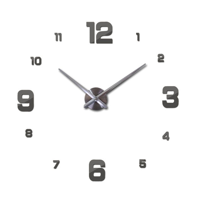 Hot 3D Diy Acrylic Mirror Wall Clock