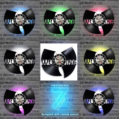 WU TANG Vinyl Record Wall Clock Modern Design with LED