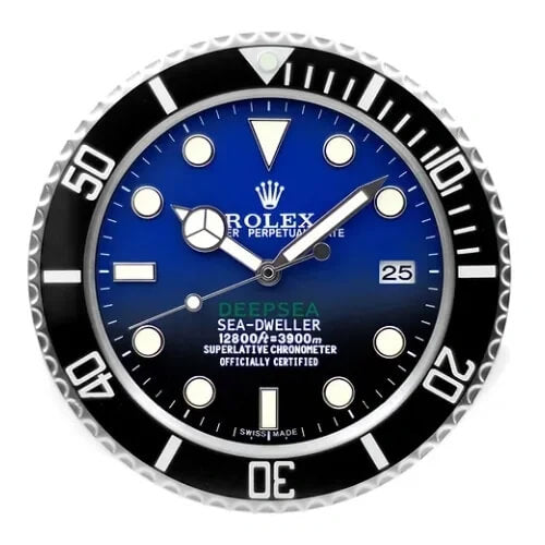 Deepsea Style Wall Clock  |  Black & Blue