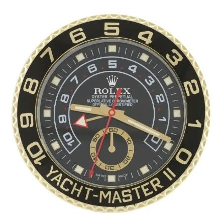 Yacht-Master II Style Wall Clock | Gold & Black