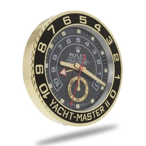 Yacht-Master II Style Wall Clock | Gold & Black