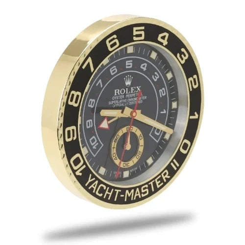 Yacht-Master II Style Wall Clock | Gold & Black