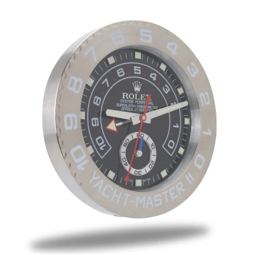 Yacht-Master II Style Wall Clock | White & Black