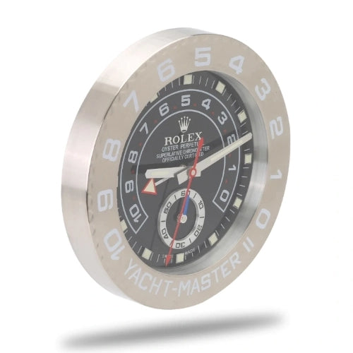 Yacht-Master II Style Wall Clock | White & Black