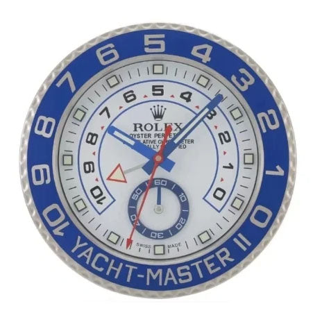 Yacht-Master II Style Wall Clock | Blue