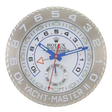 Yacht-Master II Style Wall Clock | White & White