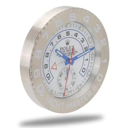 Yacht-Master II Style Wall Clock | White & White