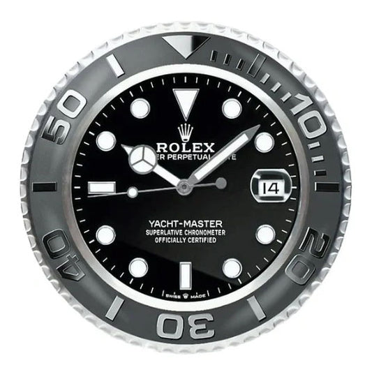Yacht-Master II Style Wall Clock | Black