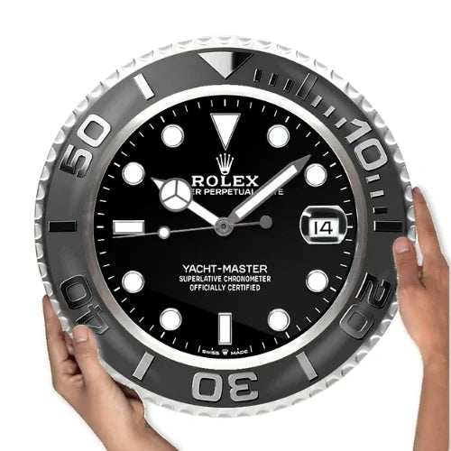 Yacht-Master II Style Wall Clock | Black