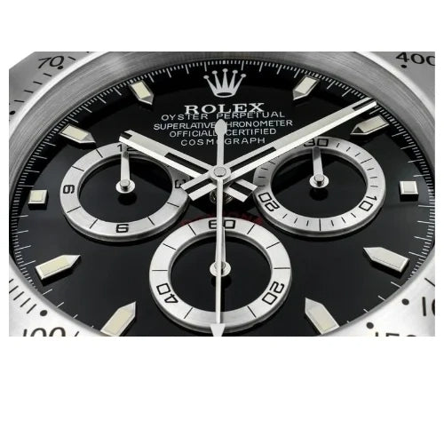 Daytona Style Wall Clock | Sliver & Black