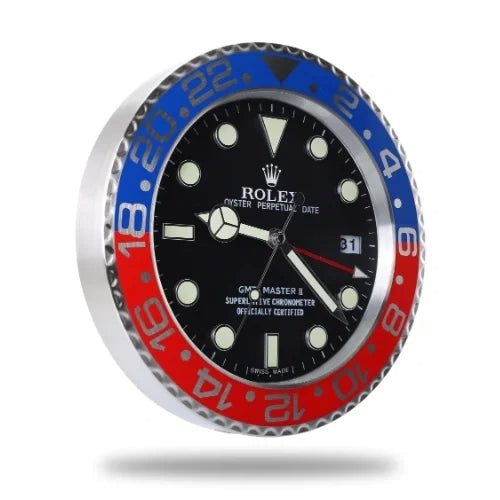 GMT Master II Style Wall Clock | Black & Blue