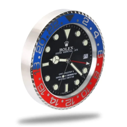 GMT Master II Style Wall Clock | Black & Blue