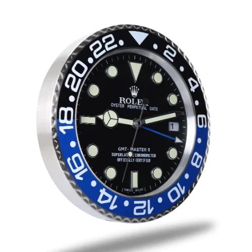 GMT Master II Style Wall Clock | Black & Blue