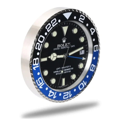 GMT Master II Style Wall Clock | Black & Blue