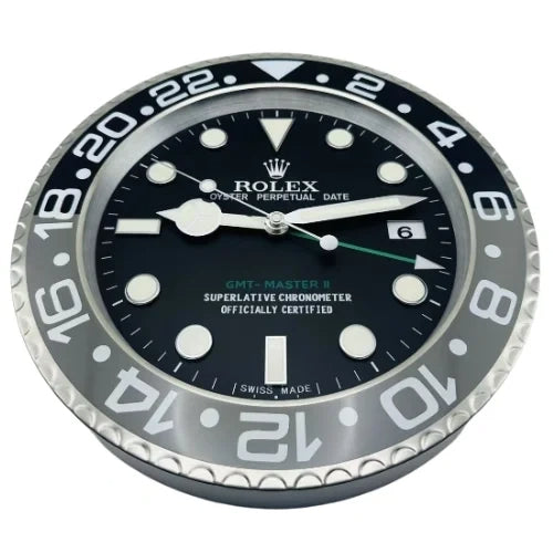 GMT Master II Style Wall Clock | Black & Grey