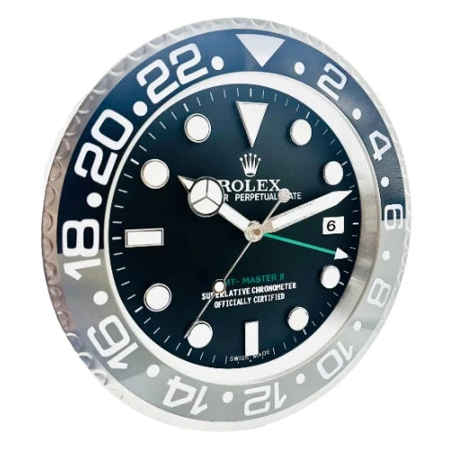 GMT Master II Style Wall Clock | Black & Grey