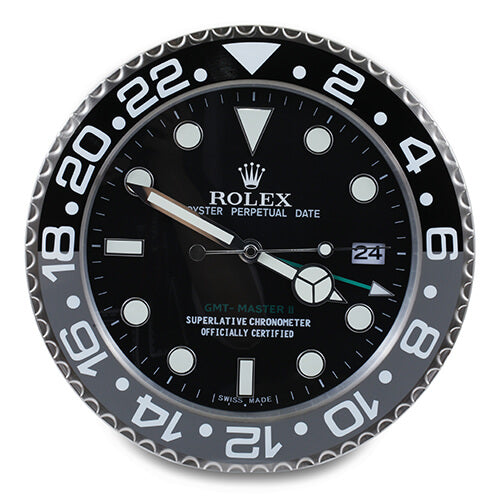GMT Master II Style Wall Clock | Black & Grey