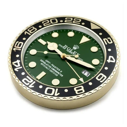 GMT Master II Style Wall Clock | Gold & Green
