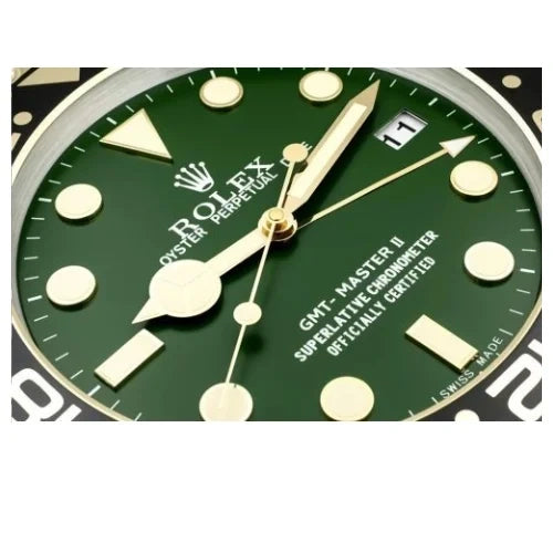 GMT Master II Style Wall Clock | Gold & Green