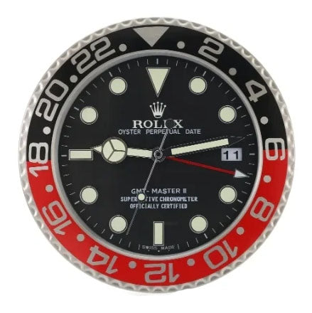 GMT Master II Style Wall Clock | Black & Red