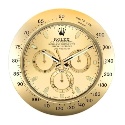 Daytona Style Wall Clock | Gold