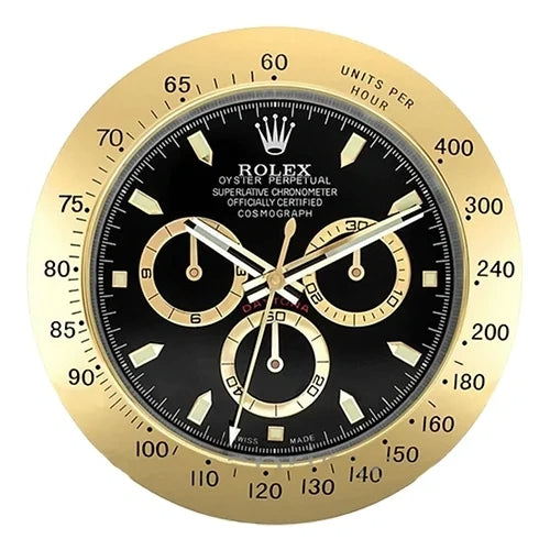 Daytona Style Wall Clock | Gold & Black