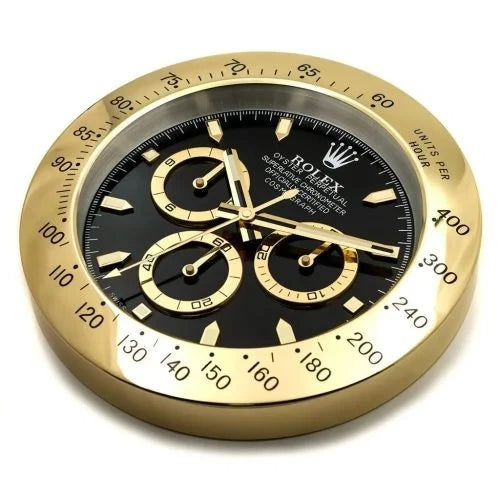 Daytona Style Wall Clock | Gold & Black