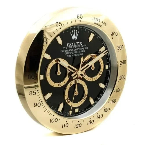 Daytona Style Wall Clock | Gold & Black