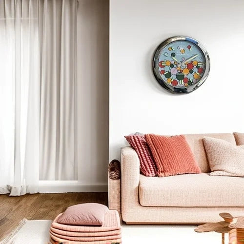 Oyster Perpetual Style Wall Clock | Sliver & Celebration Blue