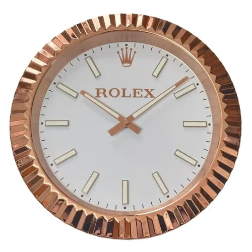 Presidential Wall Clock | Rose Gold & White